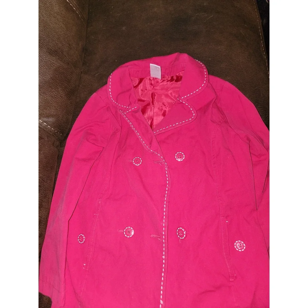 Gymboree red trench coat winter jacket size medium 7 8‎ girls